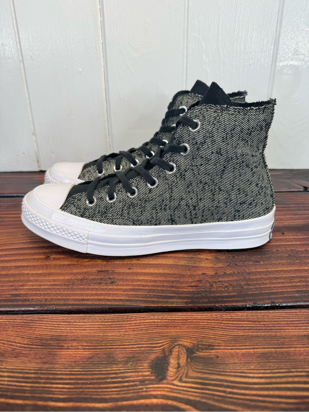 Converse Chuck 70 High Hybrid Texture Black Grey Woven Women’s Size 8